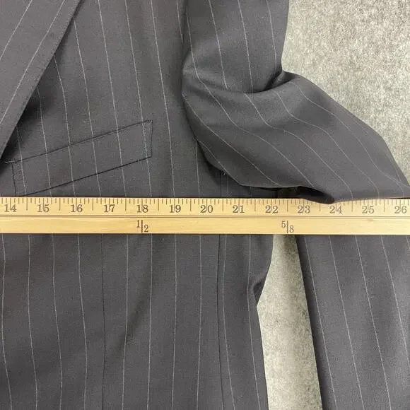 VTG Ermenegildo Zegna Blazer Mens IT 52R US 42R Blue Stripe Wool 3 Button Neiman